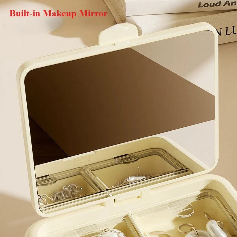Portable Mini Jewelry Organizer Box – Earrings, Rings & Necklaces Jewelry Storage Box Qme