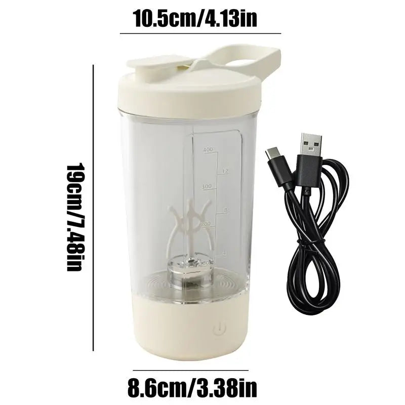 Portable Electric Shaker Bottle 450ml – Leak-Proof Blender Cup Electric Shaker Bottle Qme