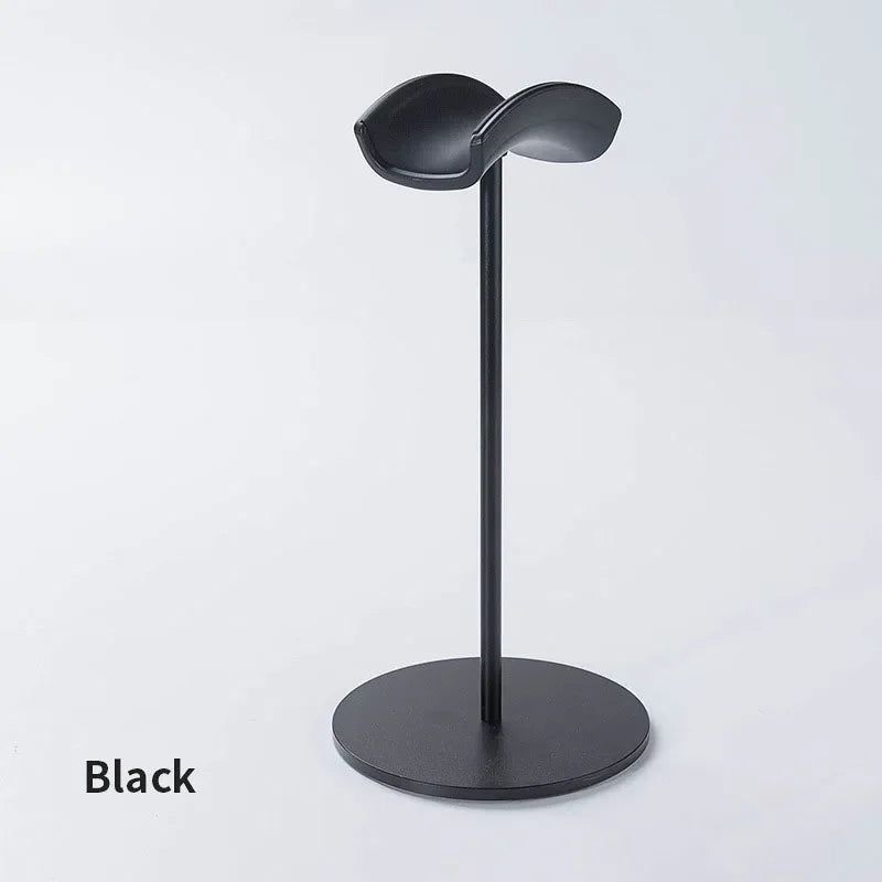 Aluminum Headphone Stand & Non-Slip Headset Holder | Desk Organizer Headphone Stand Qme black