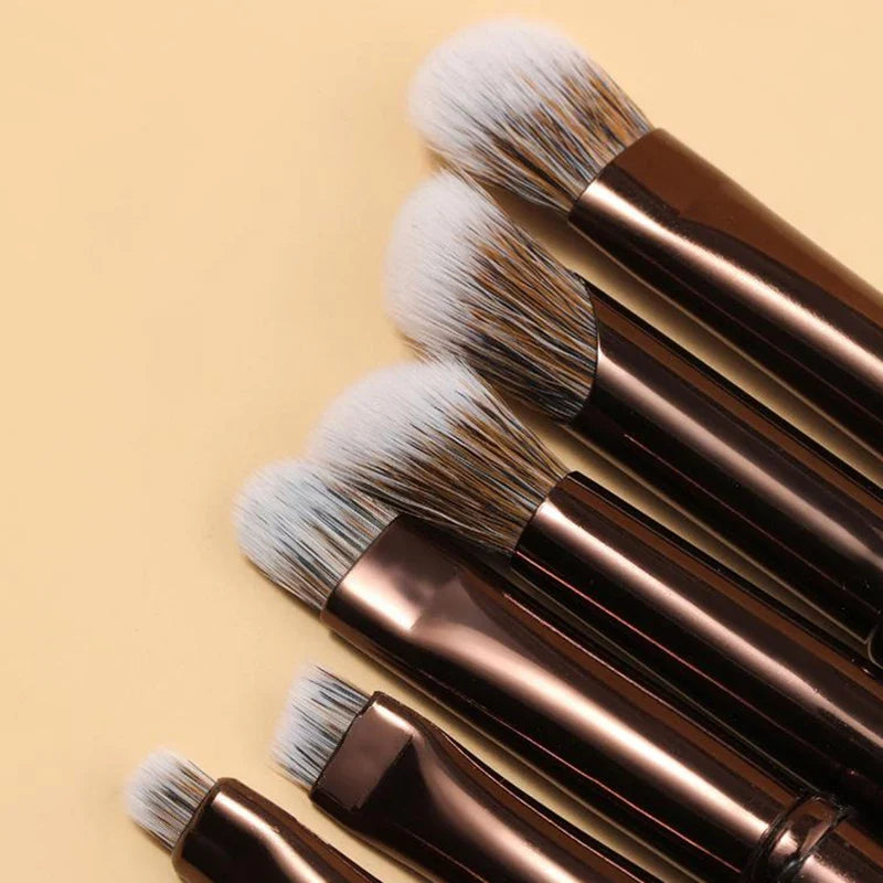 Mini Travel Makeup Brush Set – 6-Piece Portable Cosmetic Kit Makeup Brush Set Qme