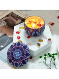 Soy Wax Aromatherapy Flower Candles Set of 4 | 25 Colors Soy Wax Candle Set Qme violet