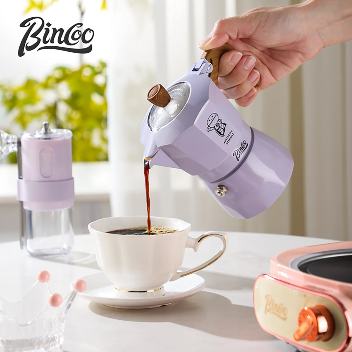 Bincoo Dual Valve Moka Pot – Stovetop Espresso Maker for Home & Camp Moka Pot Espresso Maker Qst