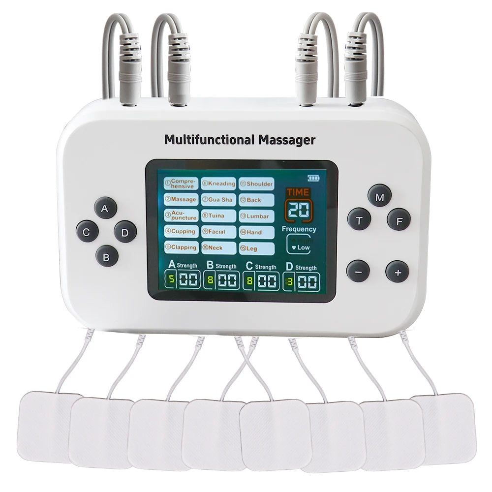 Raiuleko TENS EMS Massager – 4 Output, 30 Levels, 15 Modes TENS EMS Massager Qst