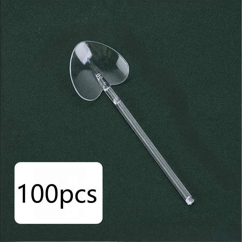 Heart Shape Disposable Dessert Spoons – Colorful Long Handle Disposable Dessert Spoons Qme A3