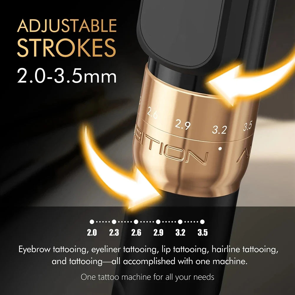Sally PMU Rotary Tattoo Pen Machine | Adjustable Stroke PMU Rotary Pen Machine Qme
