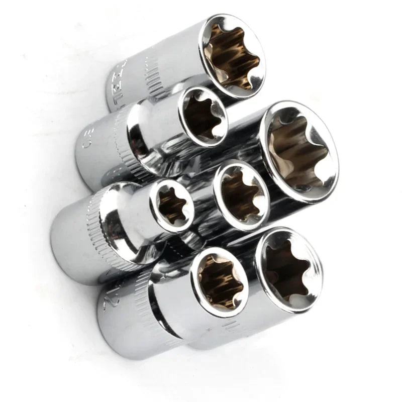 7-Pc Torx E-Socket Set 3/8" Drive E8 E10 E11 E12 E14 E16 E18 Torx Socket Set Qme