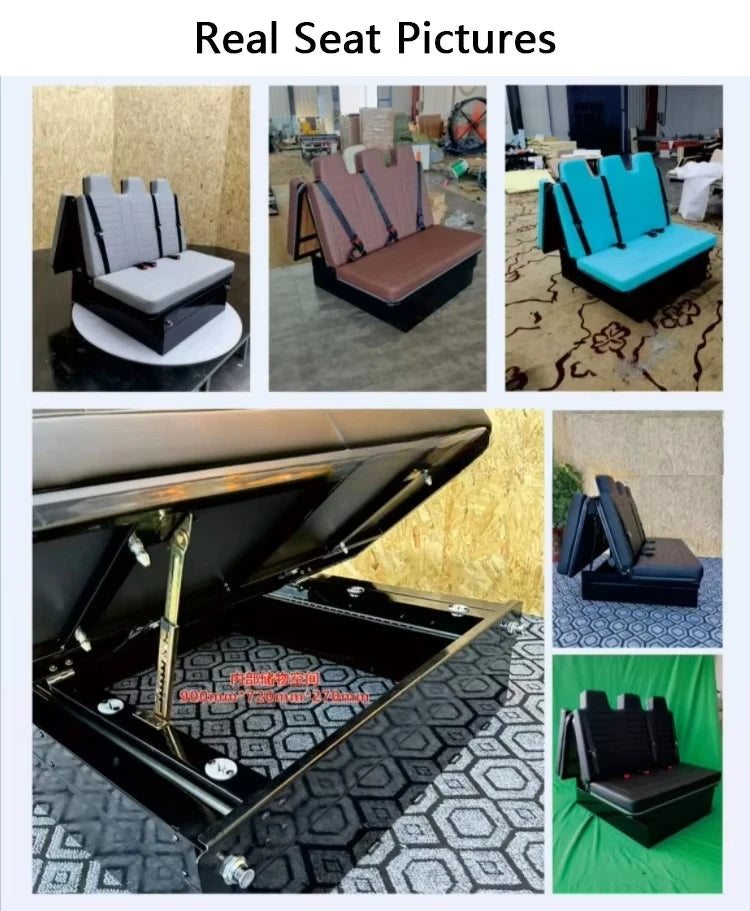 RV Campervan Reclining Fold-Flat Seat Sofa Bed | Nappa Leather RV Seat Sofa Bed Qst