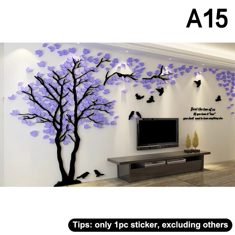 3D Acrylic Tree Wall Stickers – Self-Adhesive Wall Decal Wall Decal Sticker Qst A15