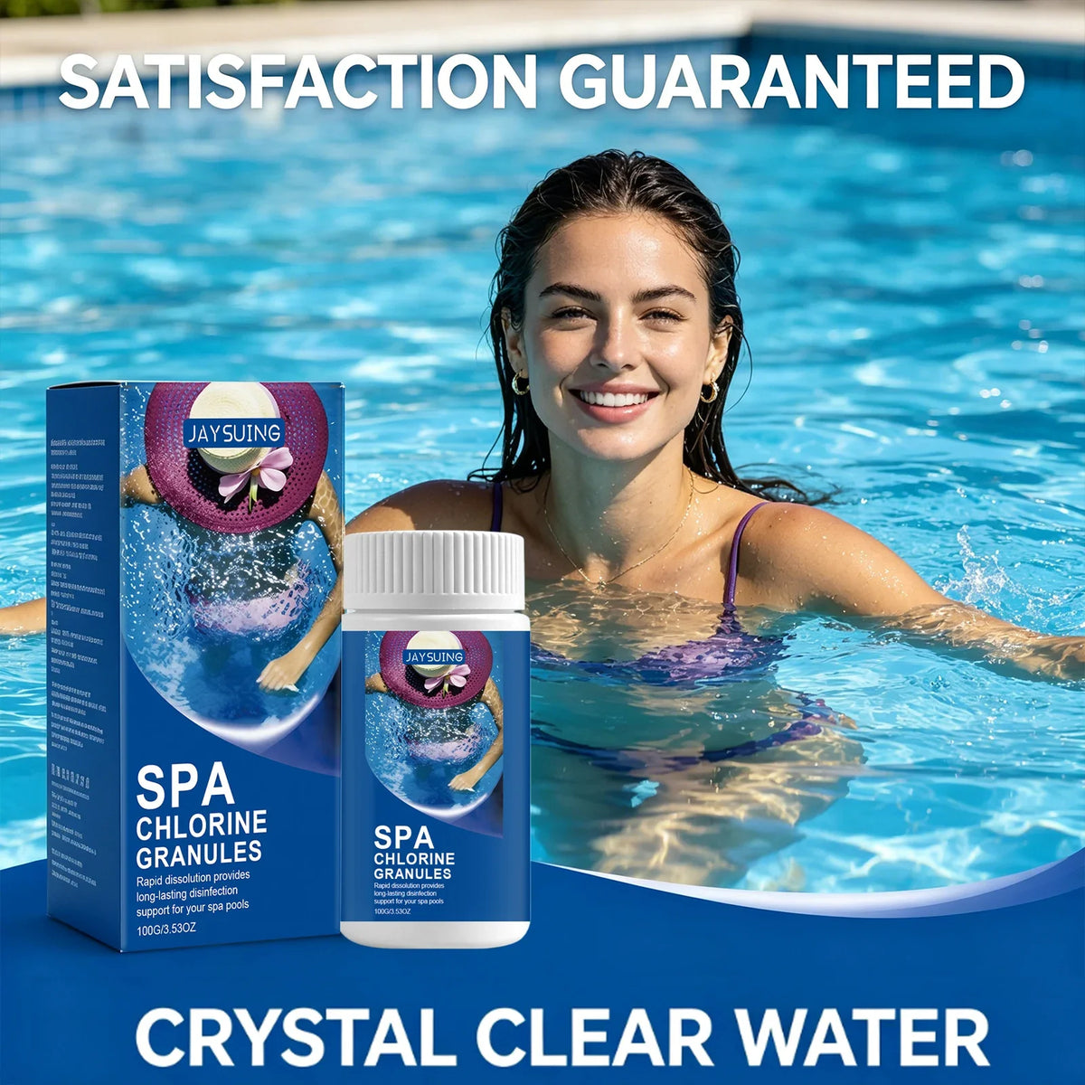 Spa Chlorine Granules – Fast-Dissolving Pool Water Purifier Spa Pool Chlorine Qme