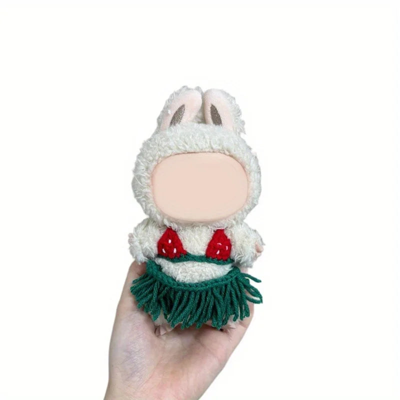 Labubu Knitted Bikini Set – Cute 17cm Doll Clothing Doll Clothing Accessory Qme green