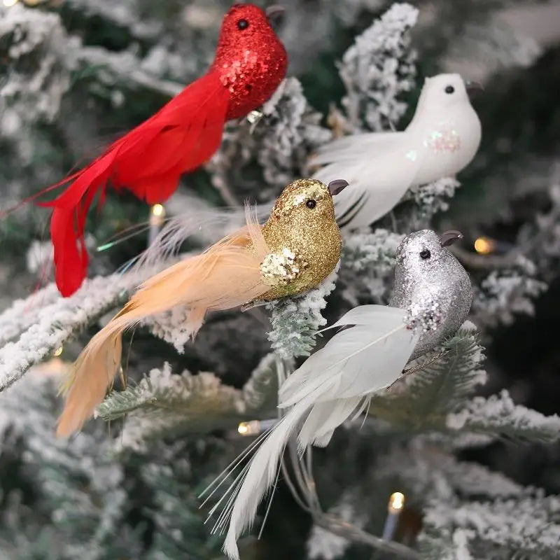 Glitter Artificial Bird Foam Feather Mini Models | DIY Craft Decor Decorative Bird Figurine Qme
