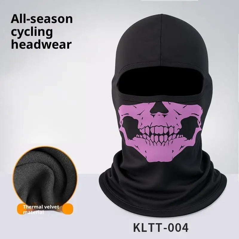 Skull Print Balaclava Full Face Mask – Windproof Helmet Liner Balaclava Face Mask Qst A4