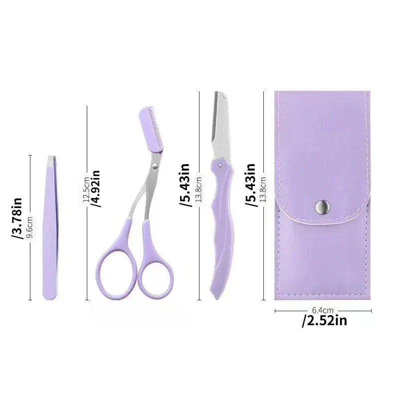 Stainless Steel Folding Eyebrow Trimmer Set – Clipper & Comb Eyebrow Trimmer Set Qme