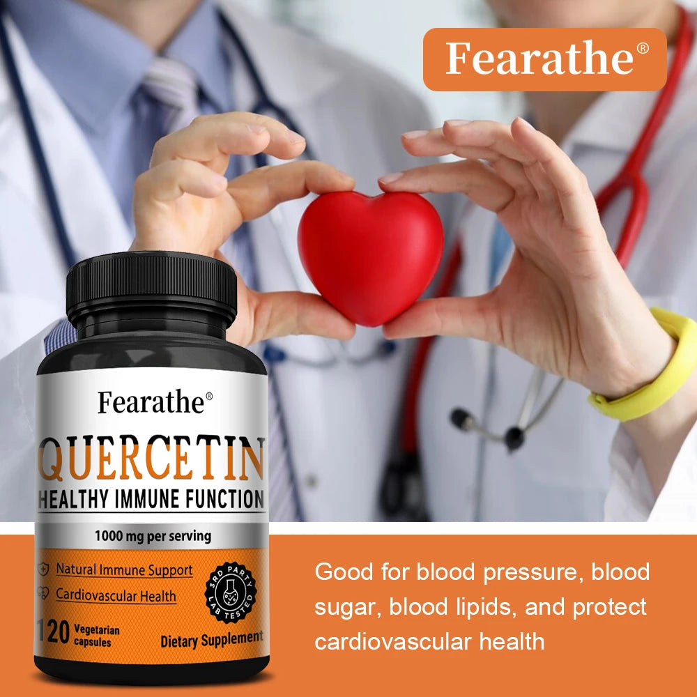 1000mg Quercetin Capsules – Vegan Antioxidant, 120 Caps | Fearathe Quercetin Supplement Qst