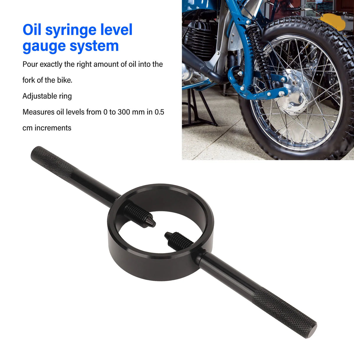 Motorcycle Fork Service Tool Kit – Oil Level & Spring Compressor Motorcycle Fork Tool Kit Qst