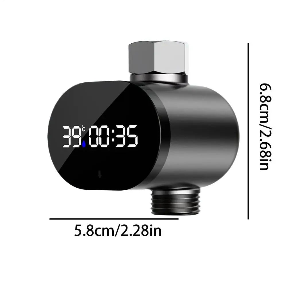 LED Digital Shower Water Temperature Monitor | Splash-Proof Water Temperature Monitor Qme Black