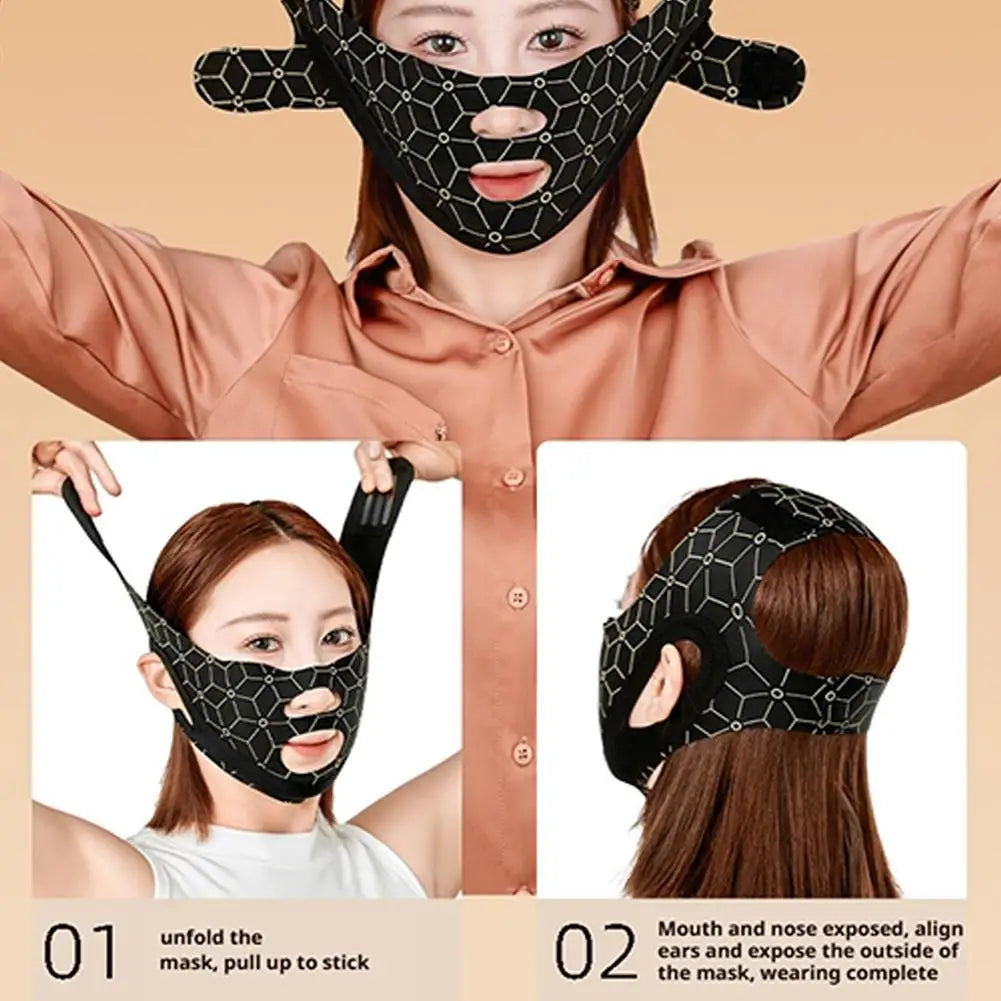 Face Lifting Chin Strap – Adjustable V-Line Toning Mask Face Contouring Strap Qme