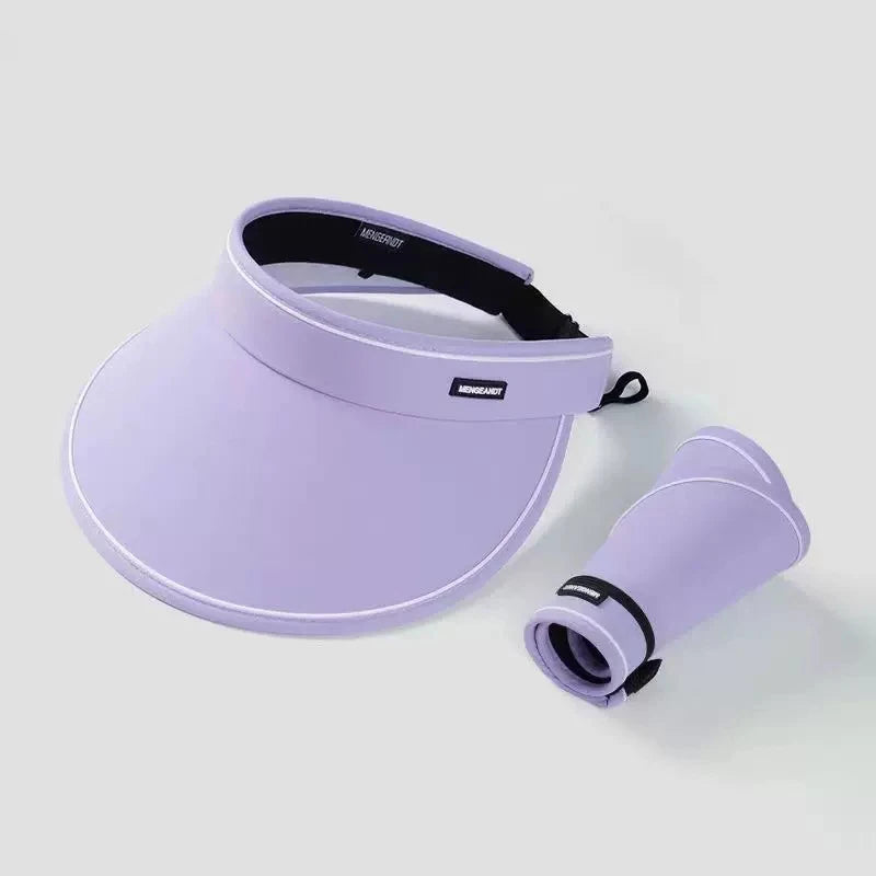 Women's Wide Brim UV Sun Visor Hat – Foldable & Packable Sun Visor Hat Qst Purple