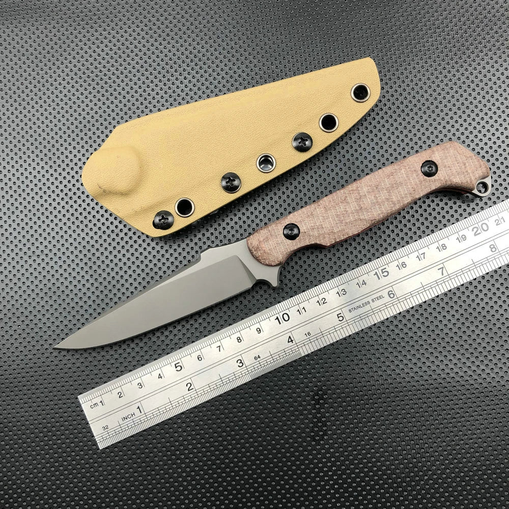 TRSKT D2 Fixed Blade Hunting Knife – Flax/G10 Handle, Kydex Sheath Fixed Blade Knife Qst 3 China Mainland