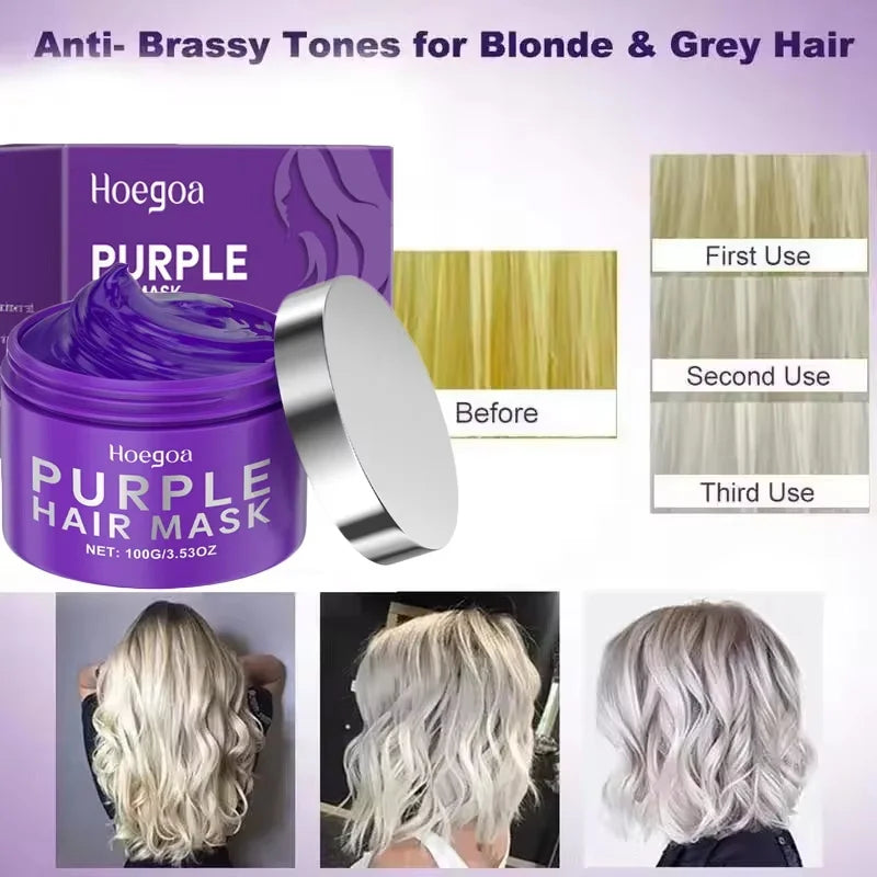 Color-Fixing Purple Shampoo for Gray & Bleached Hair Hair Toning Shampoo Qme
