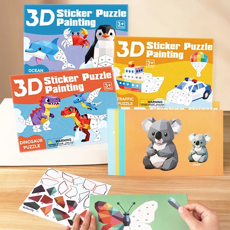 3D Number Matching Puzzle Sticker Set – DIY Art for Kids DIY Sticker Puzzle Set Qme