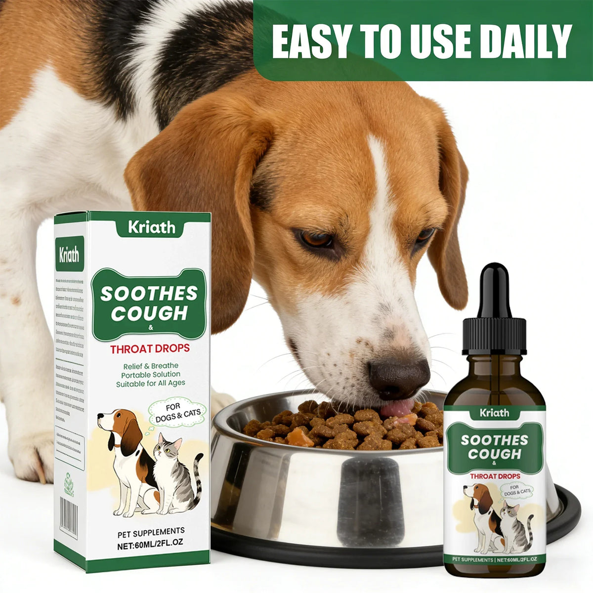 Herbal Throat Wellness Liquid for Pets – Nutritional Supplement Pet Herbal Supplement Qme