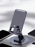 360° Rotating Foldable Phone Stand – Adjustable Lazy Holder Phone Stand Qme black