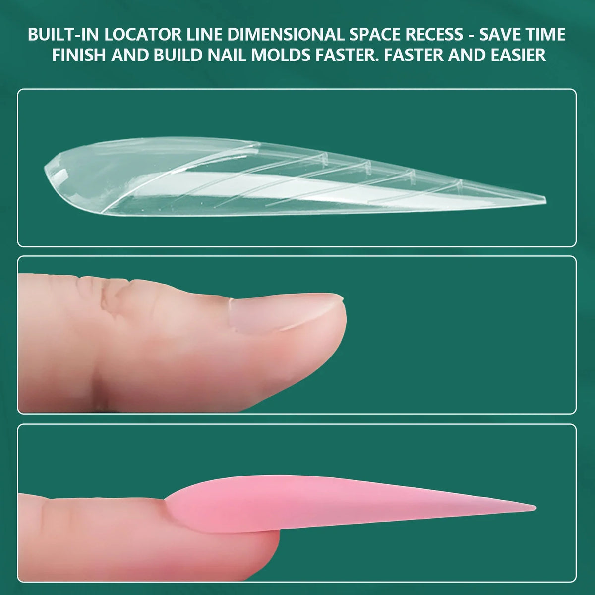 Nailpop Stiletto Nail Dual Forms 15 Sizes 150pcs Full Cover Nail Extension Forms Qme