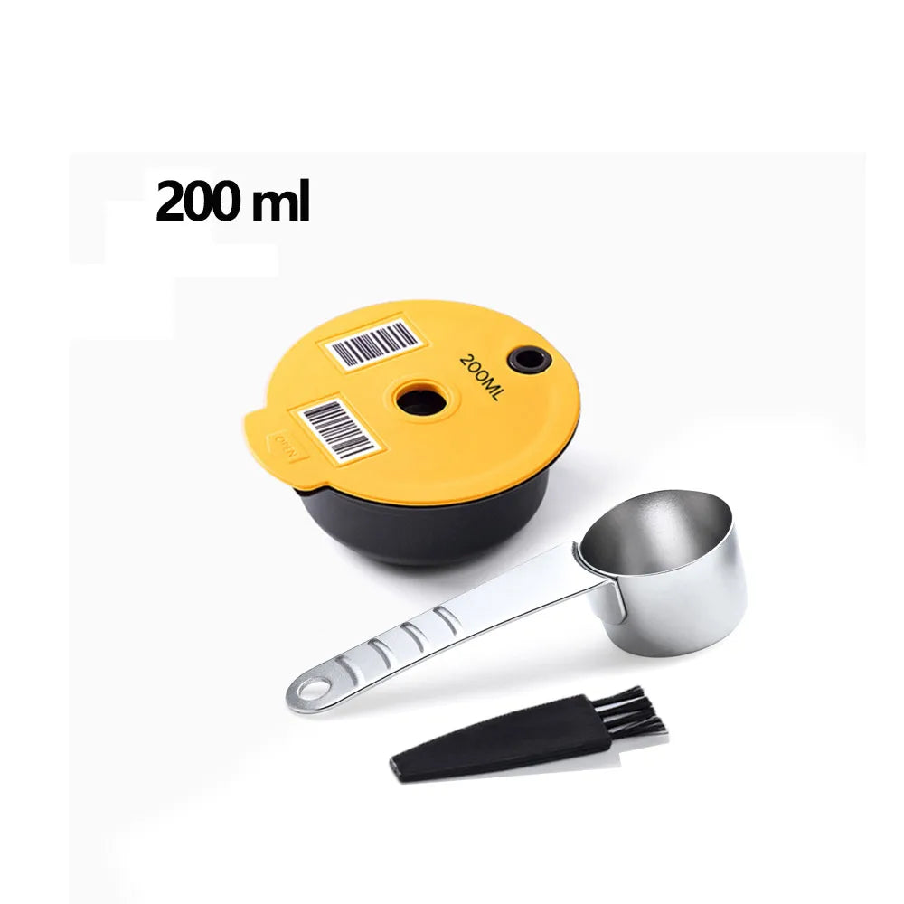 Reusable Coffee Pods for Tassimo Bosch – Refillable Capsule Kit Reusable Coffee Pods Qst 200ml spoon