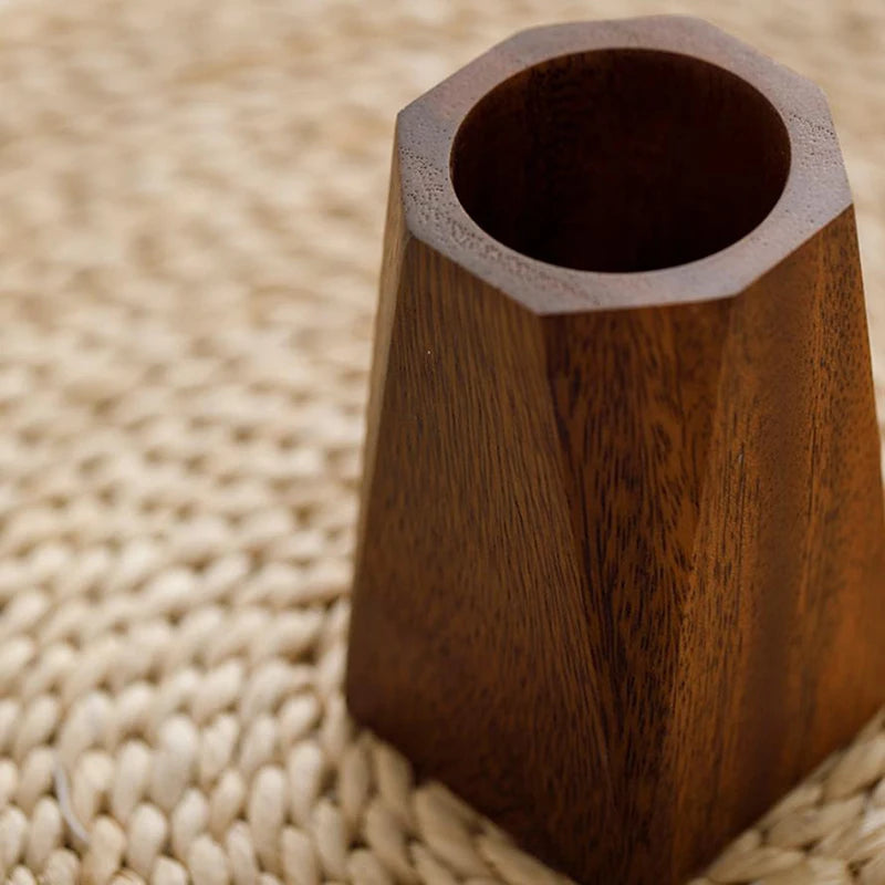 Black Walnut Wood Pen Holder – Polished Desk Organizer Wood Pen Holder Qst