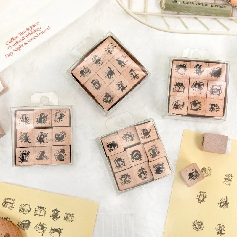 Retro Botanical Stamp Set – DIY Journal, Album & Collage Craft Stamp Set Qme