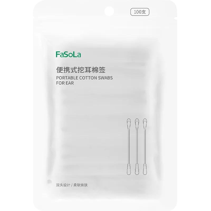Black Double-Headed Cotton Swabs | Makeup & Ear Swabs 100pk Disposable Cotton Swabs Qme black