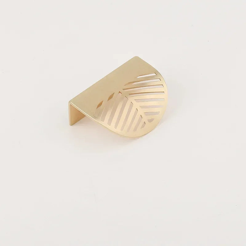 Leaf-Shaped Brass Drawer Knob | Modern Furniture Handle Cabinet Drawer Knob Qme small