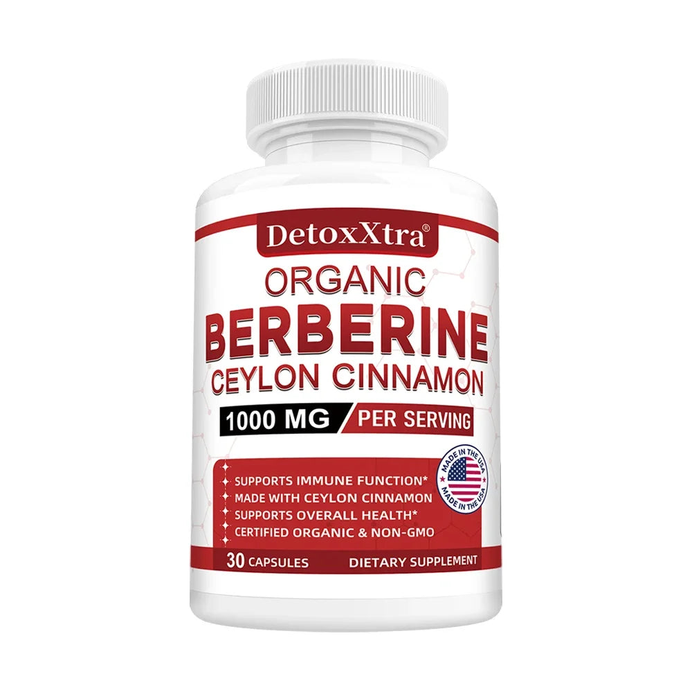 Ceylon Cinnamon & Berberine Capsules – Metabolism Support Herbal Supplement Qst 30 count-1bottle