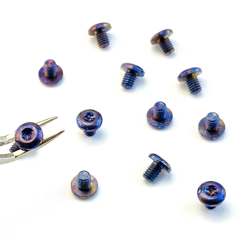 M4 Timascus Lock Screws for Folding Knife Handles – 10 Sets Knife Hardware Parts Qst