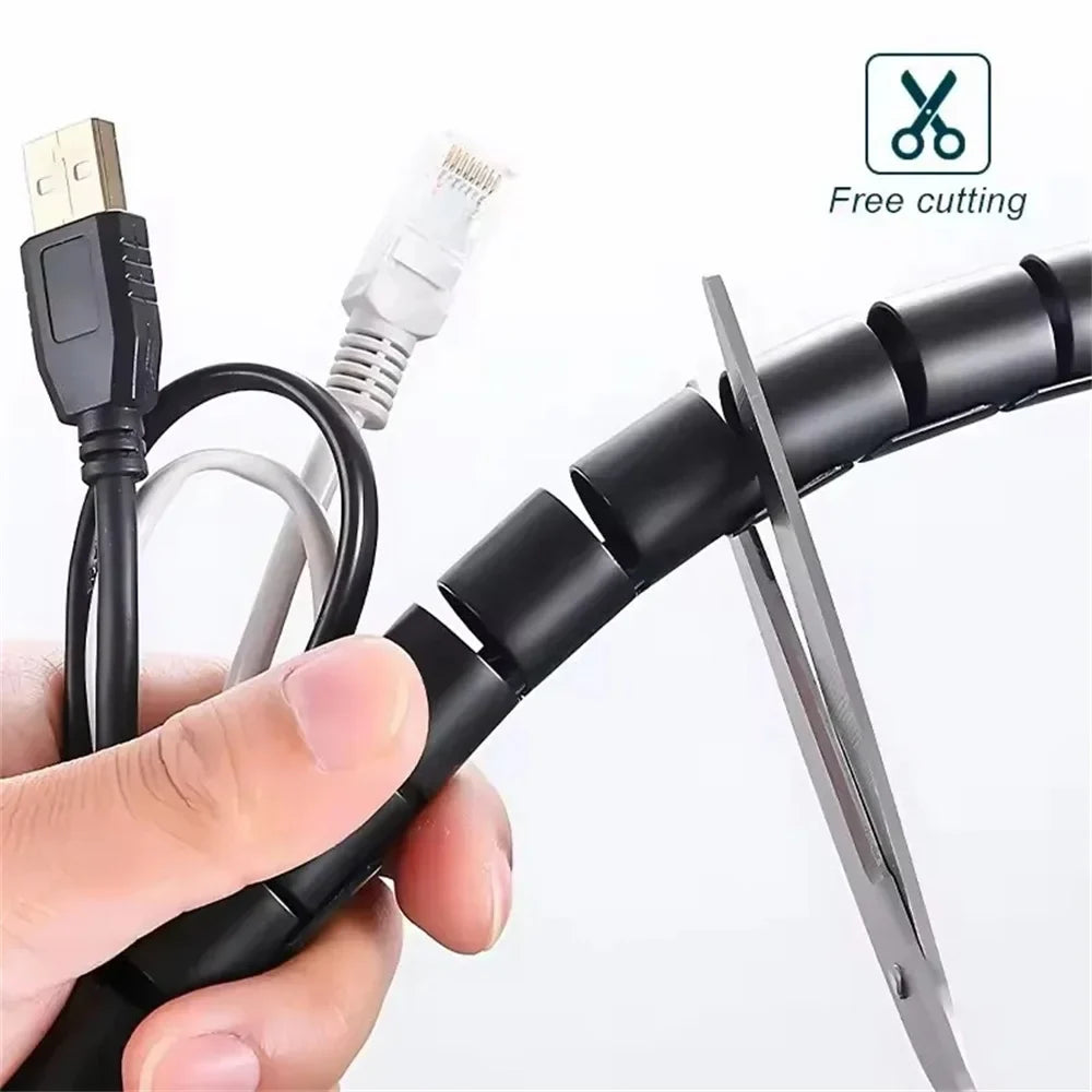 Spiral Cable Wire Wrap – Flexible PVC Cord Management Sleeve Cable Management Wrap Qme