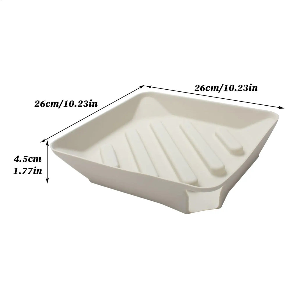 Silicone Dish Drying Mat with Drain Spout | Non-Slip Counter Silicone Drying Mat Qme