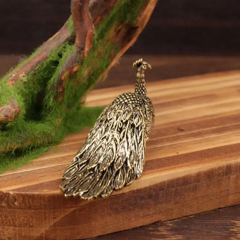 Brass Peacock Ornament Statue – Chinese Handicraft Home Decor Decorative Statue Qme