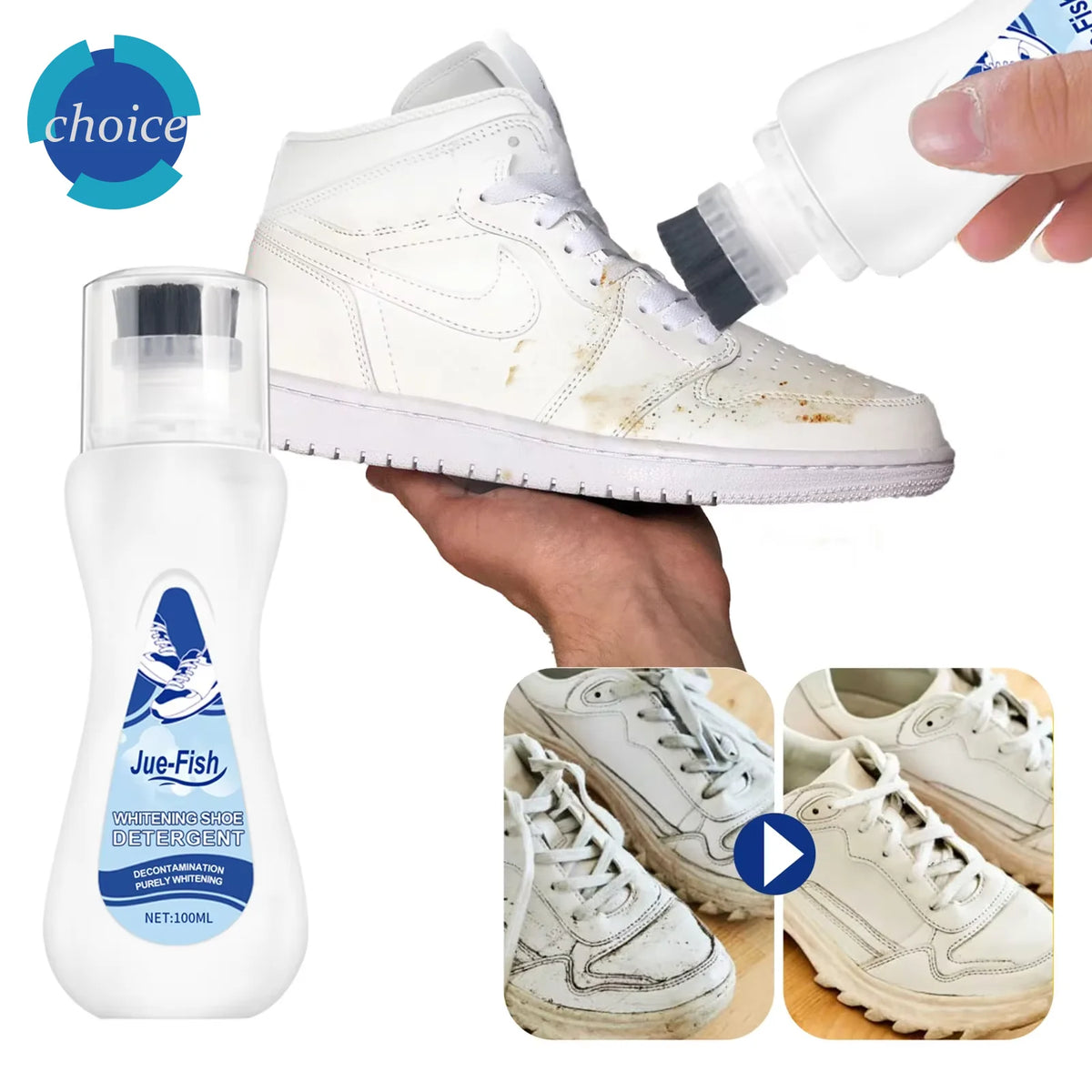 Jue Fish White Shoe Cleaner – Stain & Yellow Edge Remover 100ml Shoe Cleaner Qst