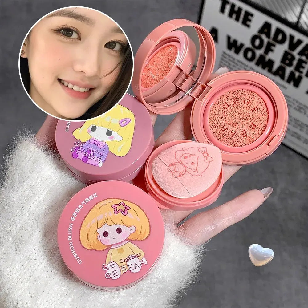 Cushion Blush Powder Puff – Blendable Long-Lasting Blusher | Qme Cushion Blush Qme