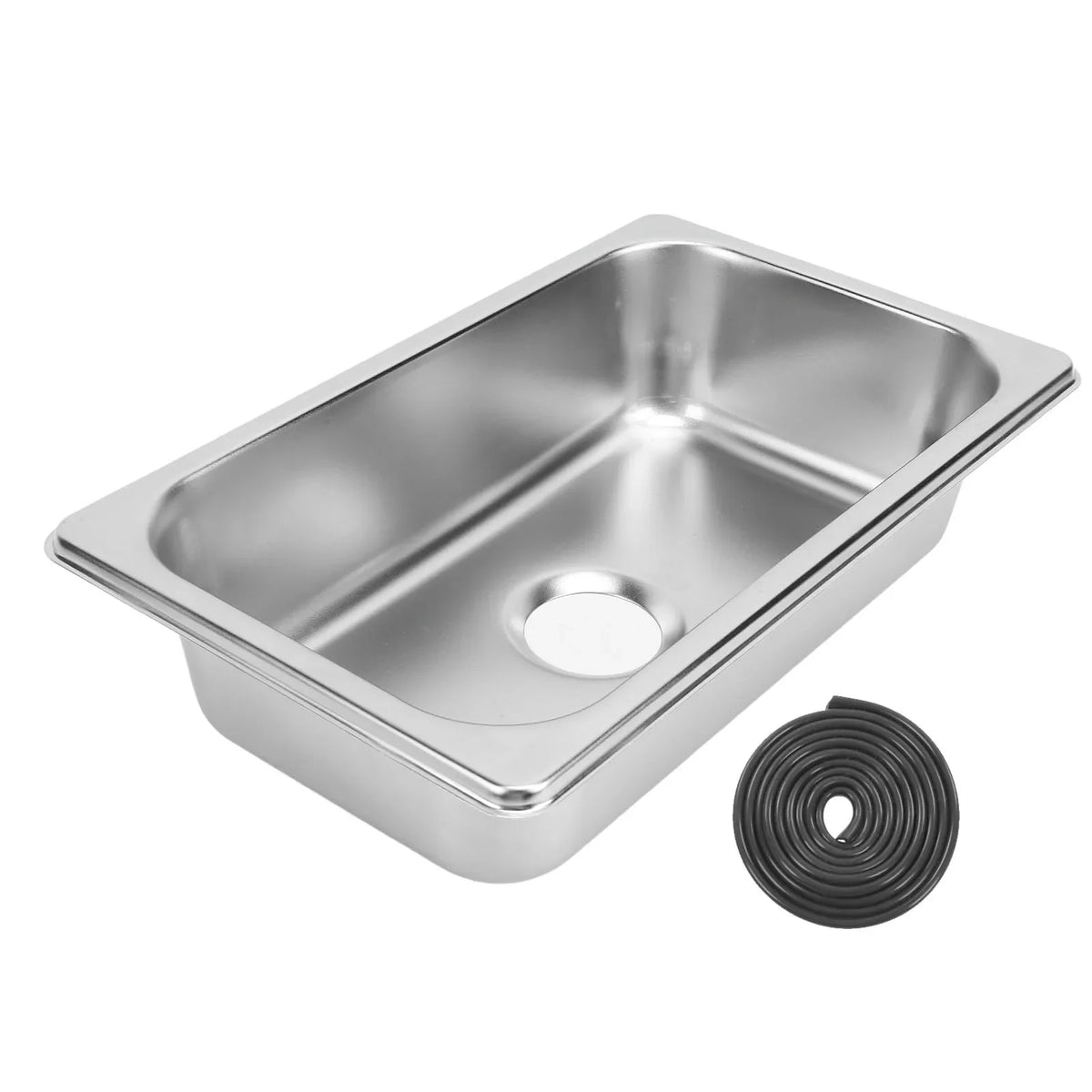RV Kitchen Sink 304 Stainless Steel Rust-Resistant Wash Basin Kitchen Sink Basin Qme SILVER