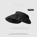 UPF50+ Foldable Sun Visor Hat Full Face Cover for Women Sun Visor Hat Qst Black