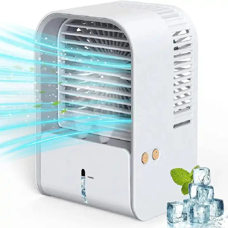 Portable USB Desktop Fan & Spray Humidifier 4000mAh Air Cooler Desktop Fan Humidifier Qst