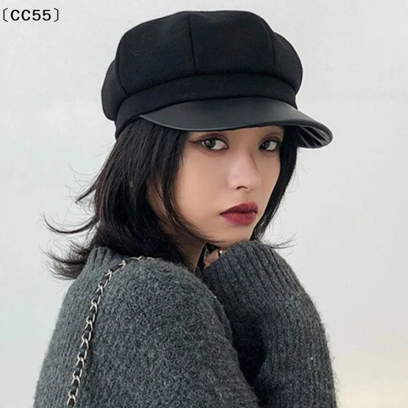 Vintage Newsboy Beret Hat – Adjustable Octagonal Cap for Women Newsboy Beret Hat Qst