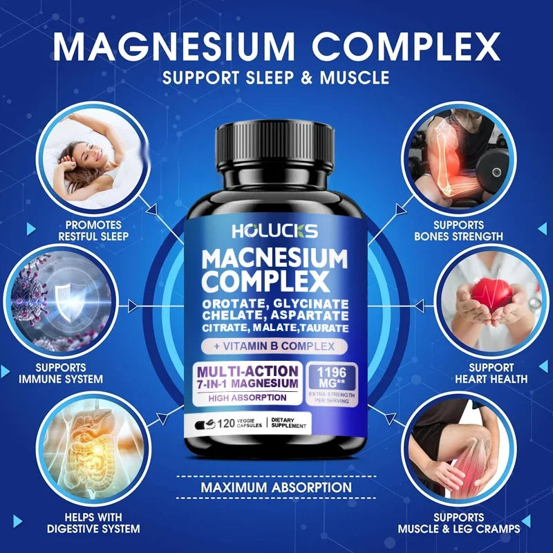 Magnesium Complex 1000mg – Glycinate, Malate, Taurate & Vitamins Magnesium Supplement Qst