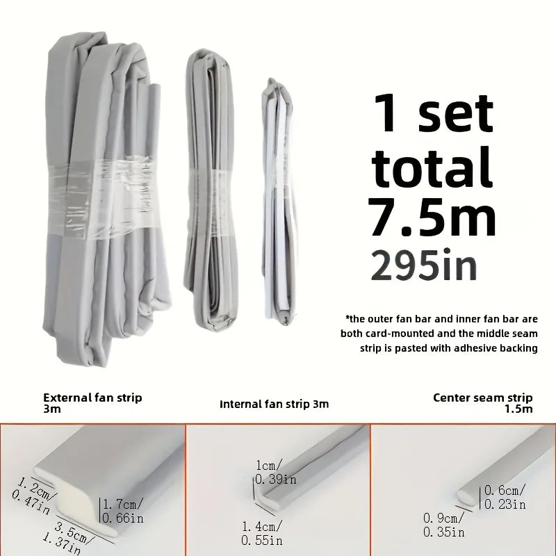 TPU Seal Strip for Sliding Windows & Doors – Windproof & Waterproof Door & Window Seal Strip Qme 1set