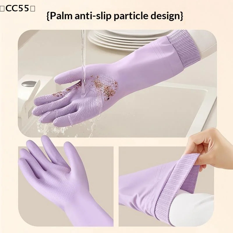 Waterproof Fleece-Lined Dishwashing Gloves – Warm & Durable Cleaning Gloves Qst