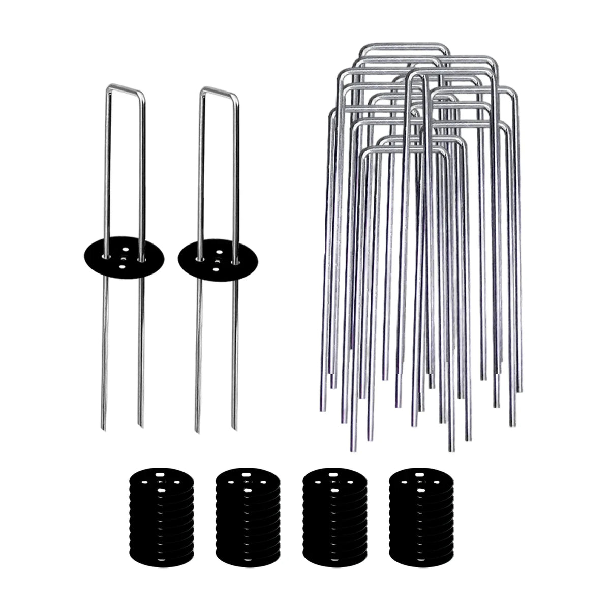 U-Shaped Galvanized Landscape Stakes – Heavy Duty Garden Nails Landscape Staples Qme A