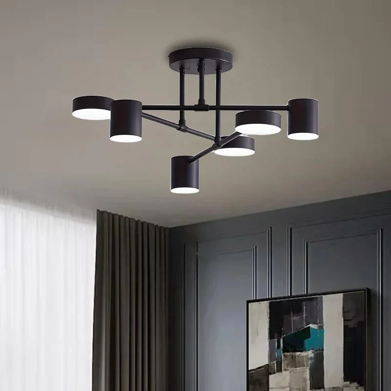 Modern Black Ceiling Chandelier Multi-Head Metal Light Fixture Ceiling Chandelier Qme