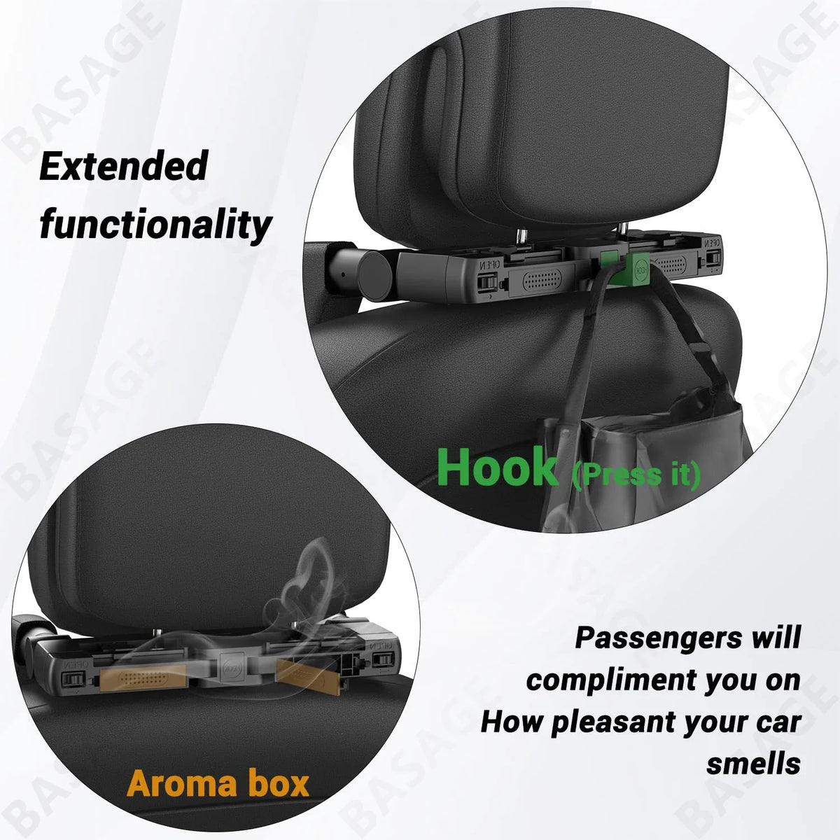 Car Seat Headrest Pillow – Memory Foam Travel Neck Support Car Headrest Pillow Qme
